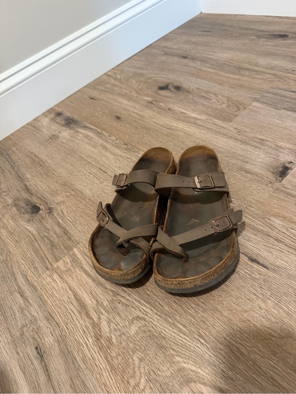 Classic Double-Strap Brown Slide Birkenstocks